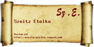 Szeitz Etelka névjegykártya